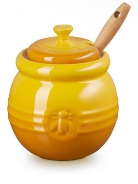 Le Creuset Stonewall Honey Pot with Silicon Dipper